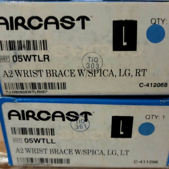 Aircast A2 wrist braces with thumb spica Large Left and Right - Picture 3 of 3